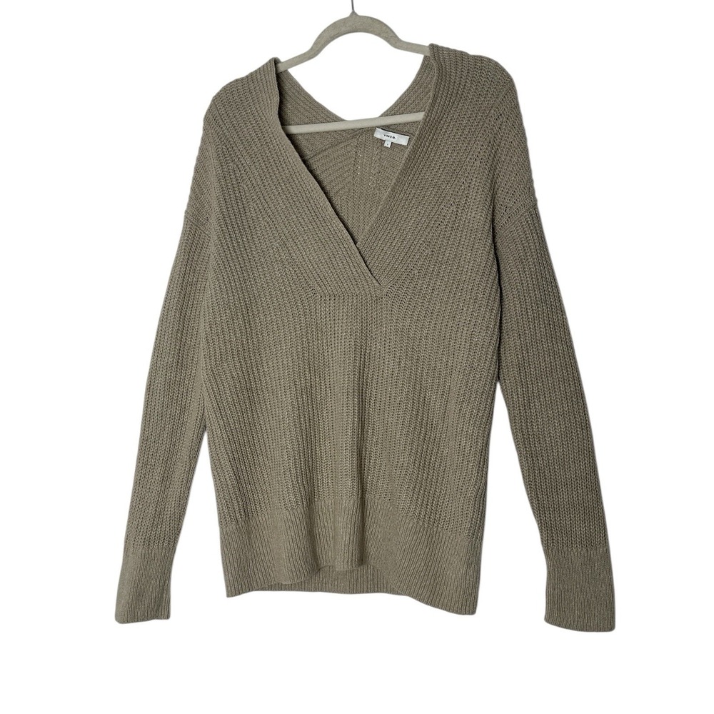 Vince Sweater Top Women's Small Beige Wool Cashmere Blend Designer Cozy Casual